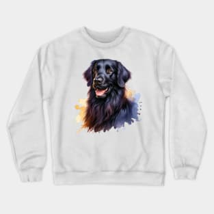 Flat-coated Retriever Watercolor - Beautiful Dog Crewneck Sweatshirt